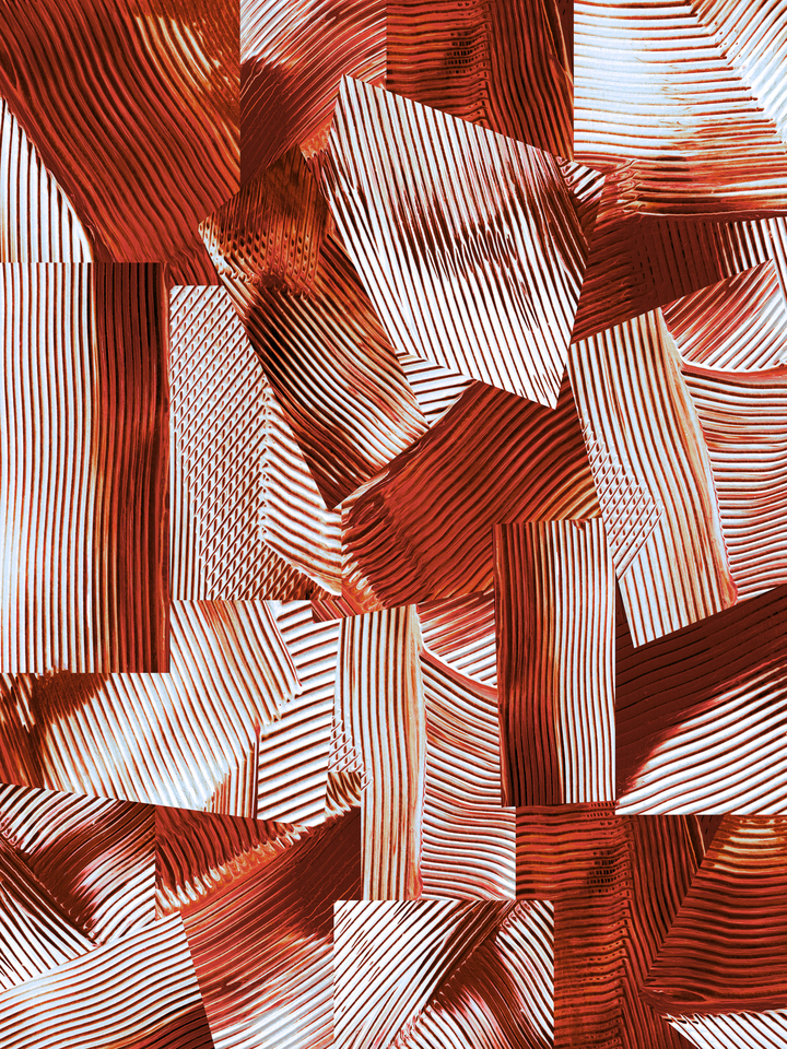 FLOW & FLUX 6 RUST ORANGE, COLORFUL ABSTRACT BRUSHSTROKES PAINTING