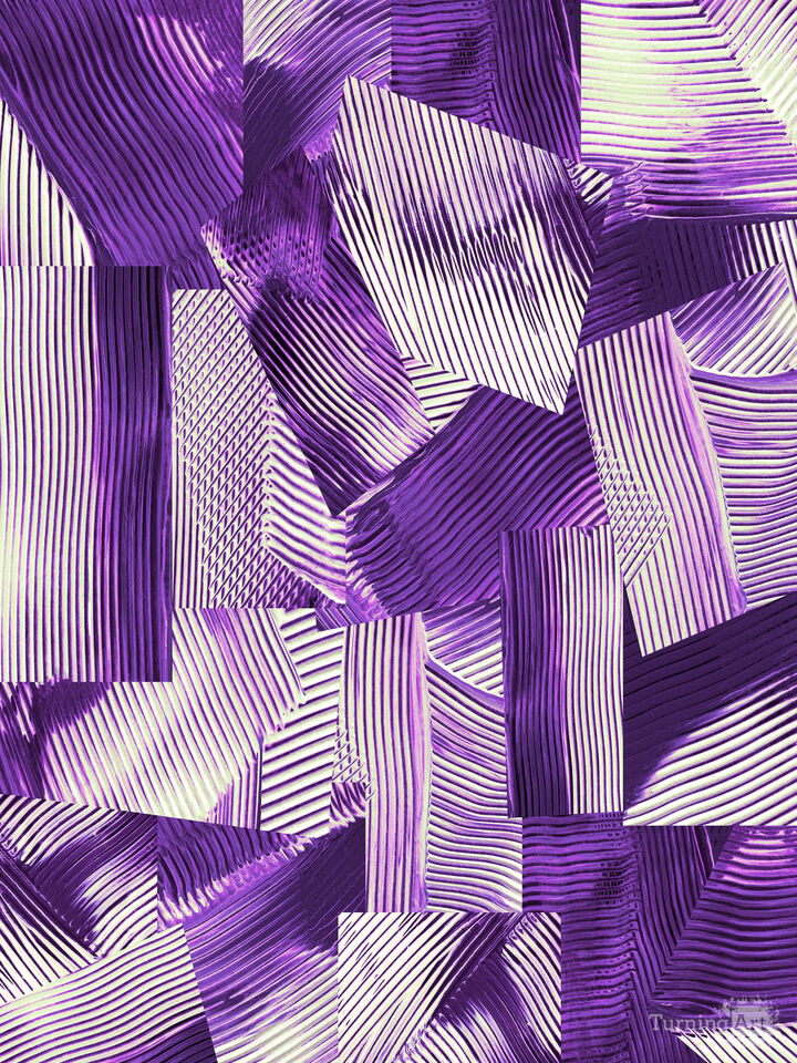 FLOW & FLUX 11 PURPLE, COLORFUL ABSTRACT BRUSHSTROKES PAINTING