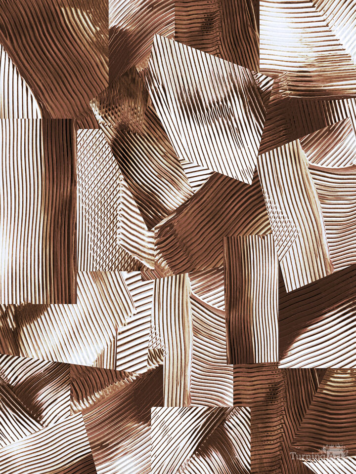 FLOW & FLUX 12 SEPIA BROWN, COLORFUL ABSTRACT BRUSHSTROKES PAINTING