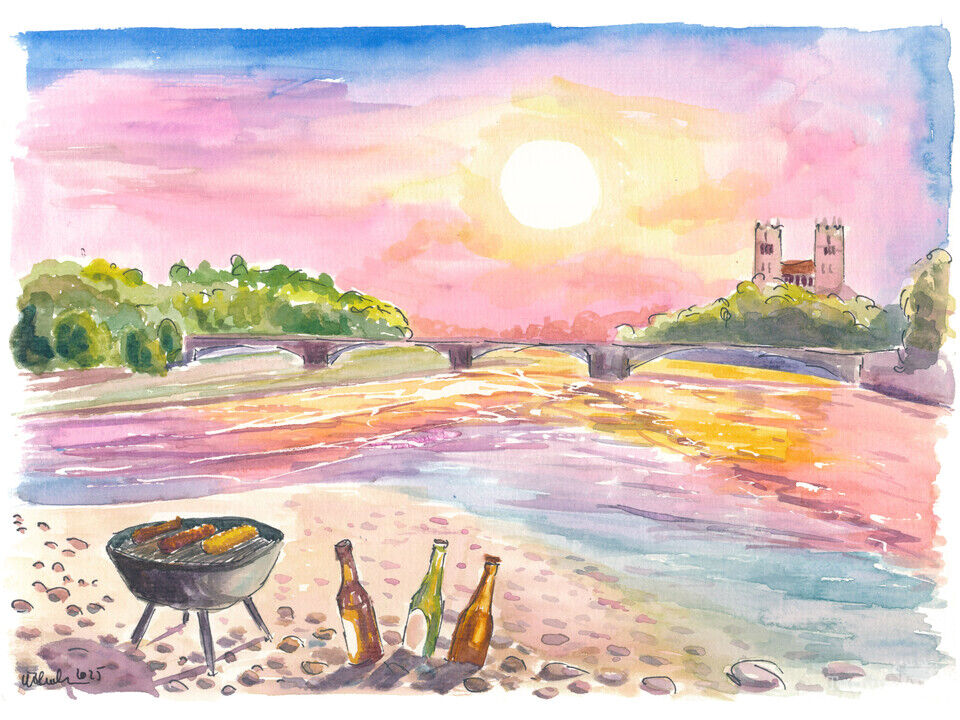 Barbecue with Friends by Isar River in Munich