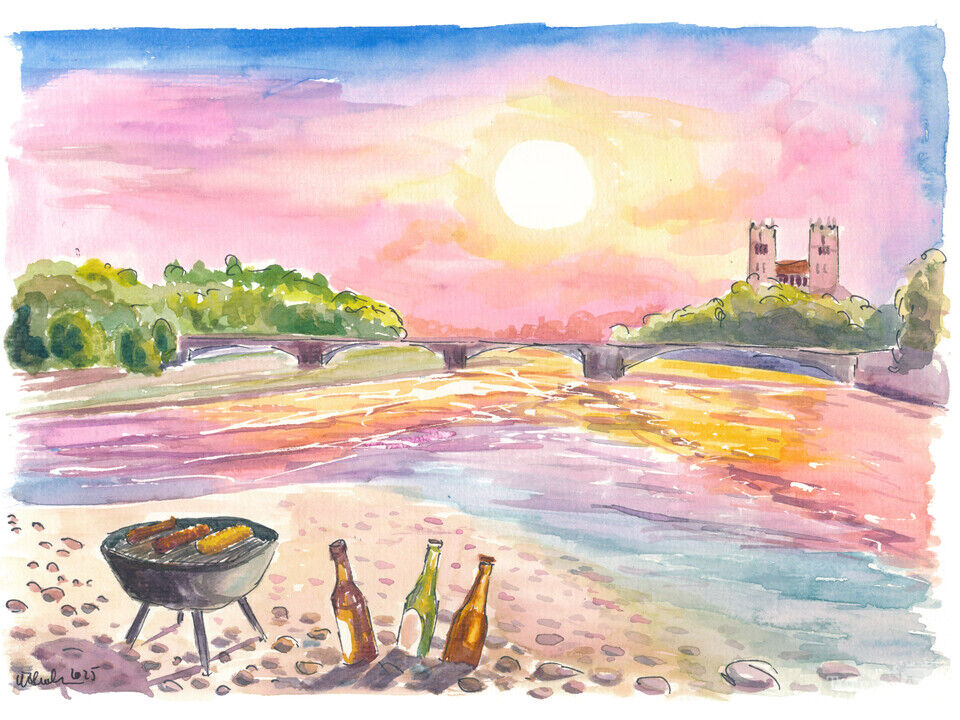 Barbecue with Friends by Isar River in Munich