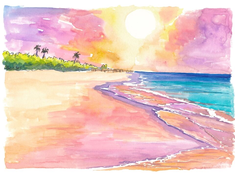 Pink Sands Beach Stroll on Harbour Island Bahamas