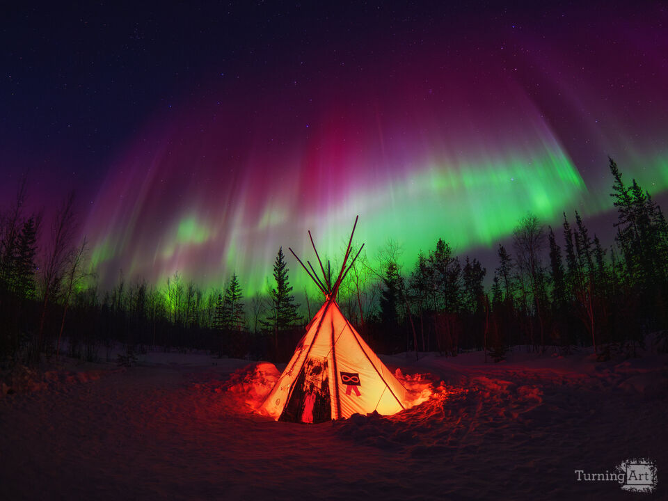 Camping under a magical lights...