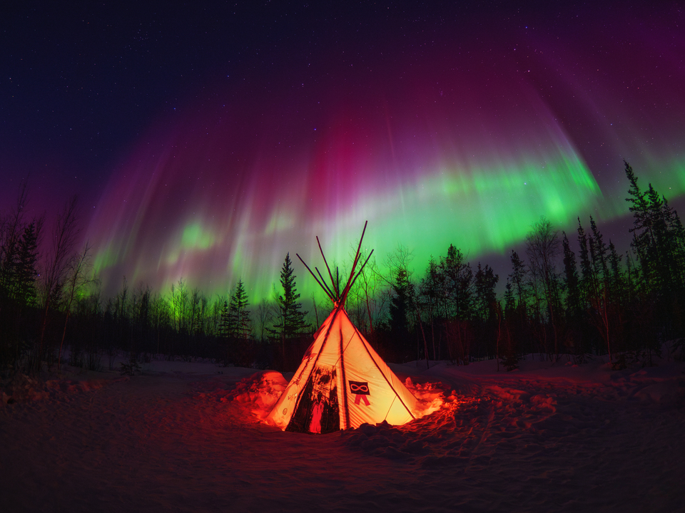 Camping under a magical lights...
