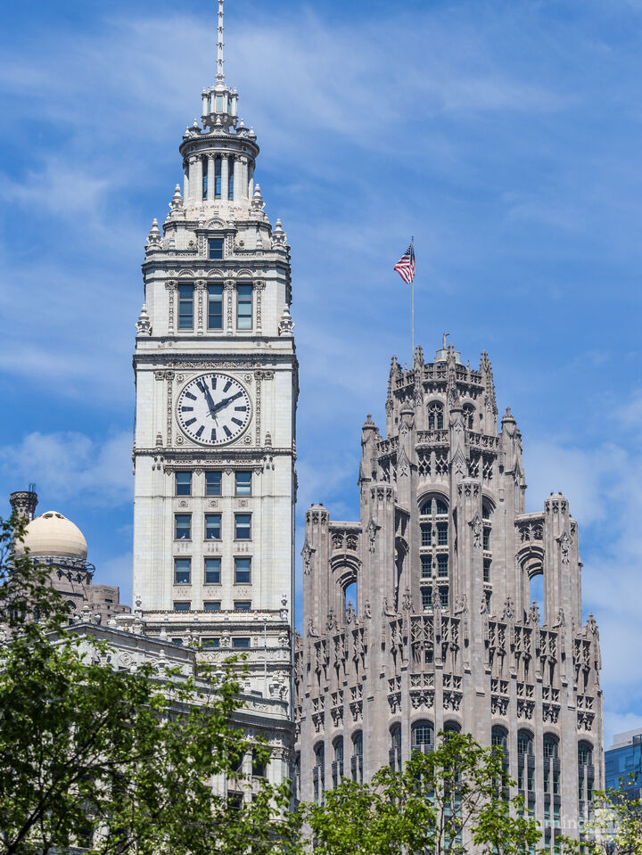 Wrigley and Tribune Chicago Icons