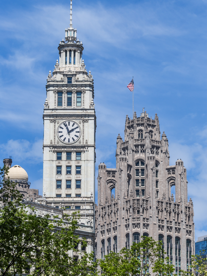 Wrigley and Tribune Chicago Icons