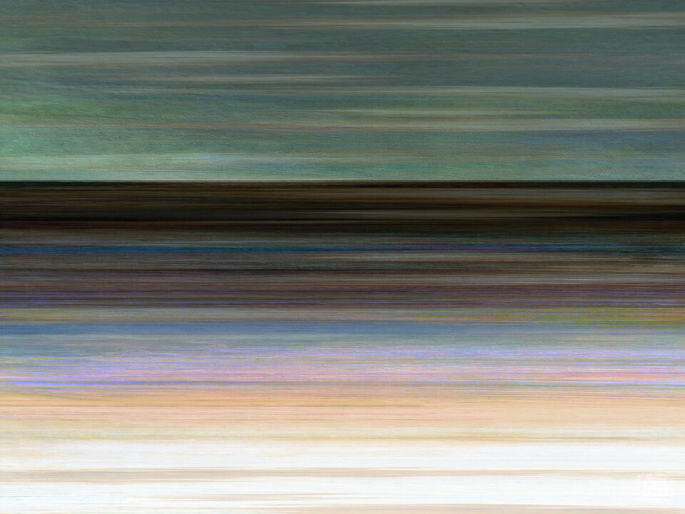 WAITING FOR DAWN 2 HORIZONTAL - MINIMALIST OCEAN LANDSCAPE PAINTING