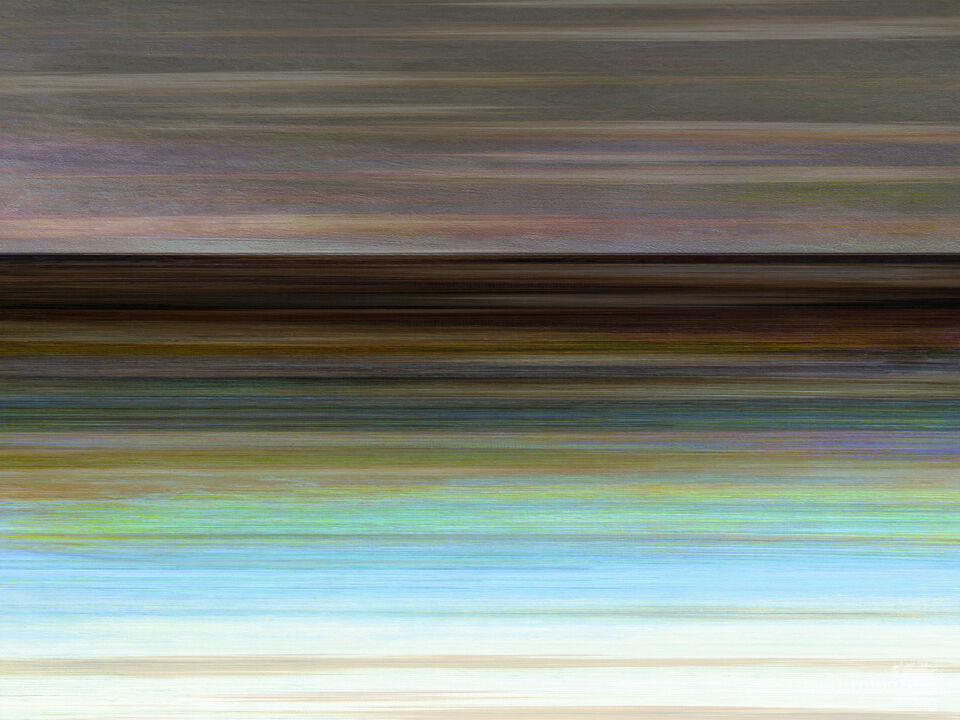 WAITING FOR DAWN 3 HORIZONTAL - MINIMALIST OCEAN LANDSCAPE PAINTING