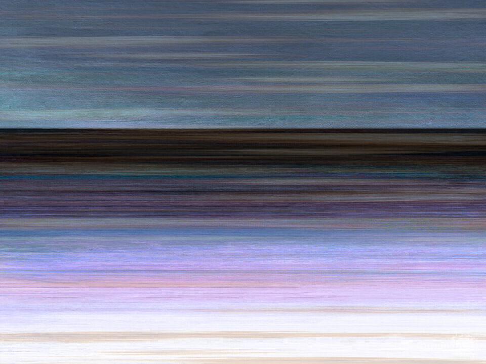 WAITING FOR DAWN 6 HORIZONTAL - MINIMALIST OCEAN LANDSCAPE PAINTING