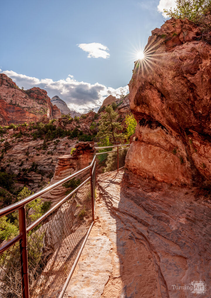 Zion Canyon Overlook Trail Sun Star Vertical