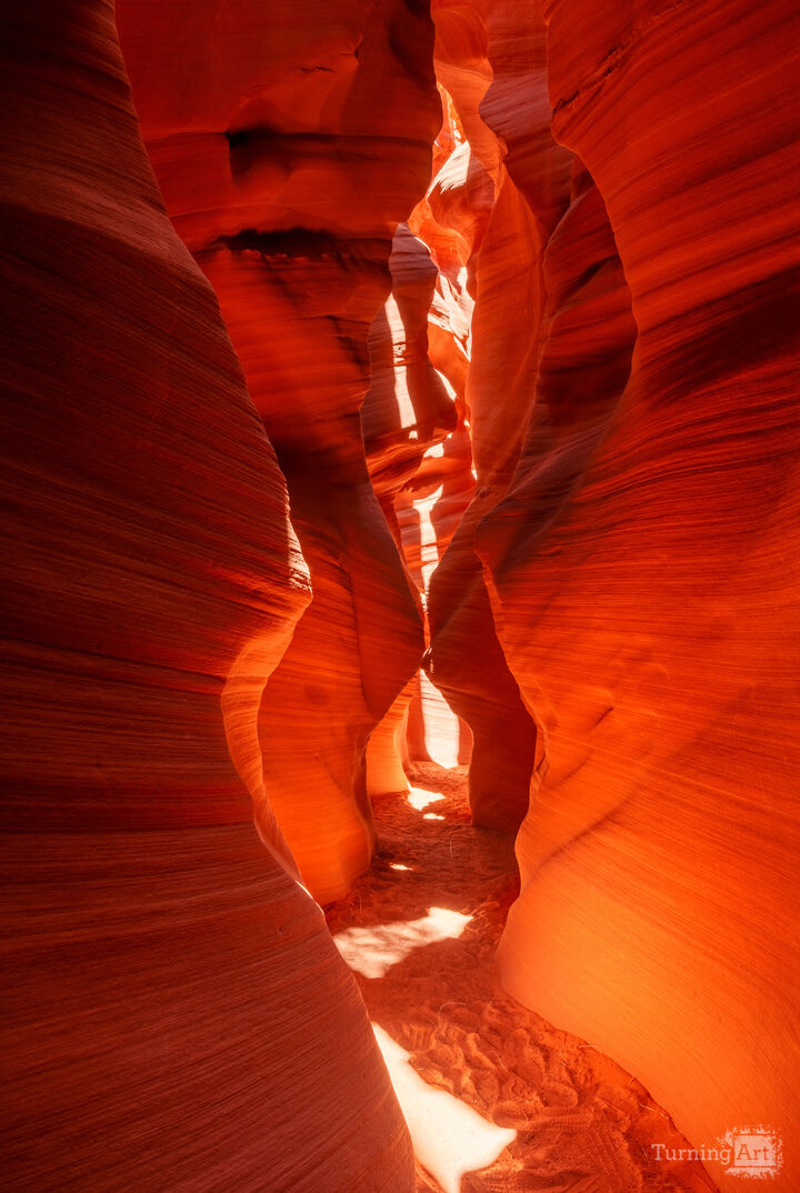 Sunlit Antelope Canyon Vertical
