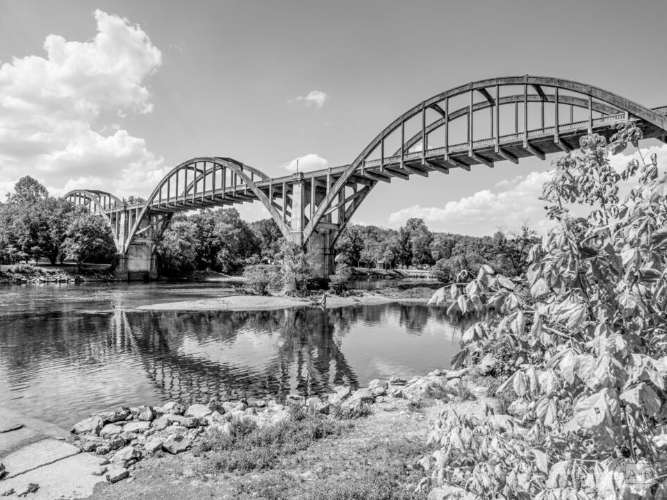 Concrete Cotter Bridge Grayscale