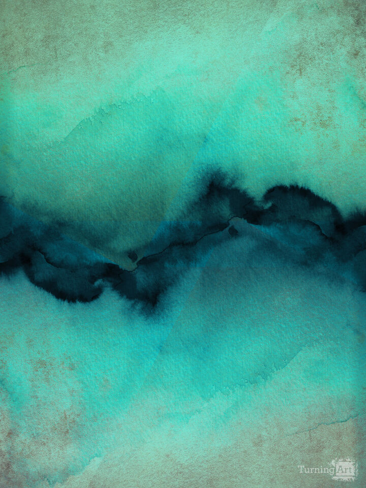 THE VIBE, TEAL GREEN MINT GREY - ABSTRACT ORGANIC PAINTING