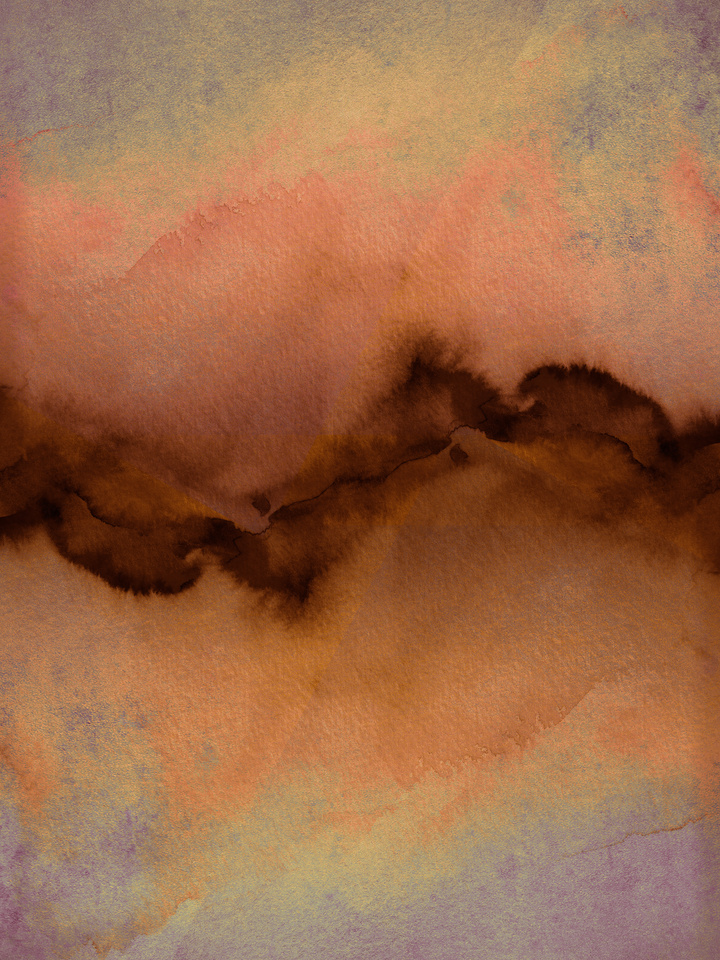 THE VIBE, WARM RUST ORANGE LAVENDER - ABSTRACT ORGANIC PAINTING