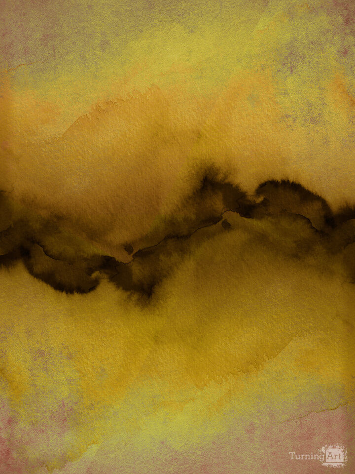 THE VIBE, MUSTARD YELLOW RUST BROWN - ABSTRACT ORGANIC PAINTING