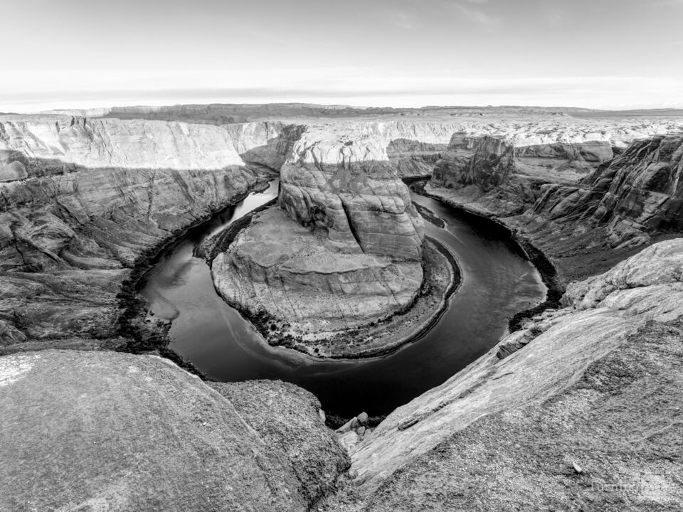 Horseshoe Bend Arizona Sunrise Grayscale