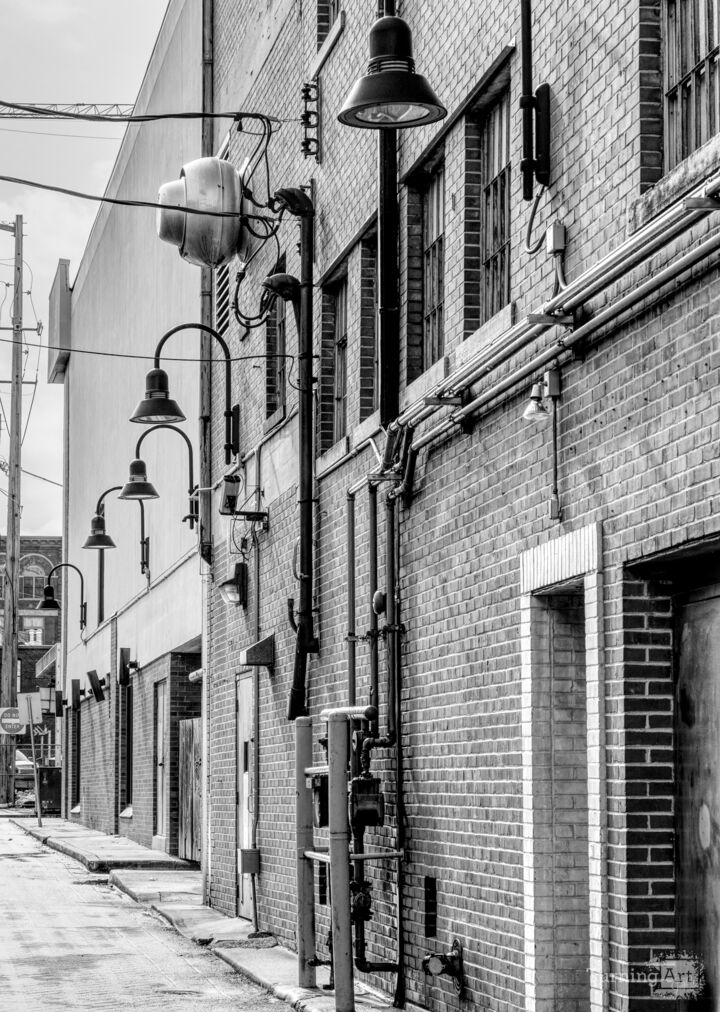 Old Brick Building Walls Springfield Grayscale