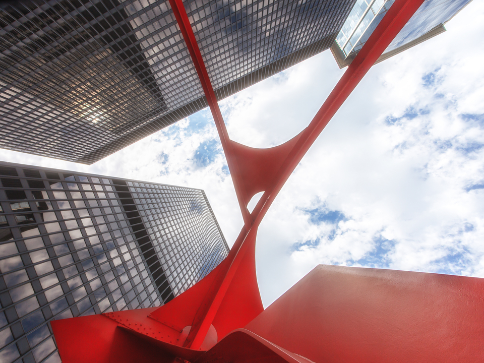 Under the Flamingo Bright Sky and Clouds