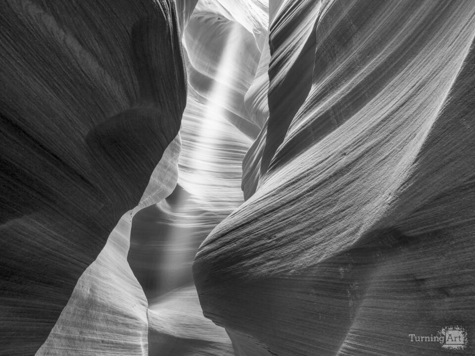 Ray Of Light Antelope Canyon Grayscale