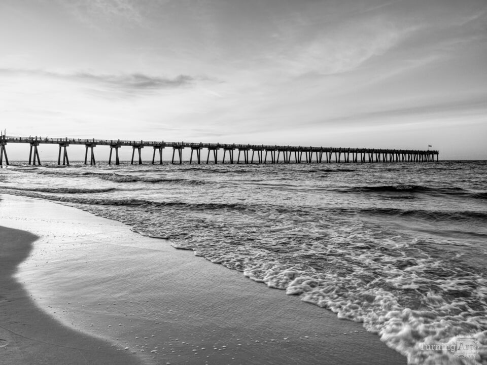 Pensacola Shoreline Glare Grayscale