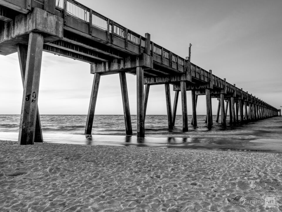 Blue Hour Morning Stillness Pensacola Grayscale