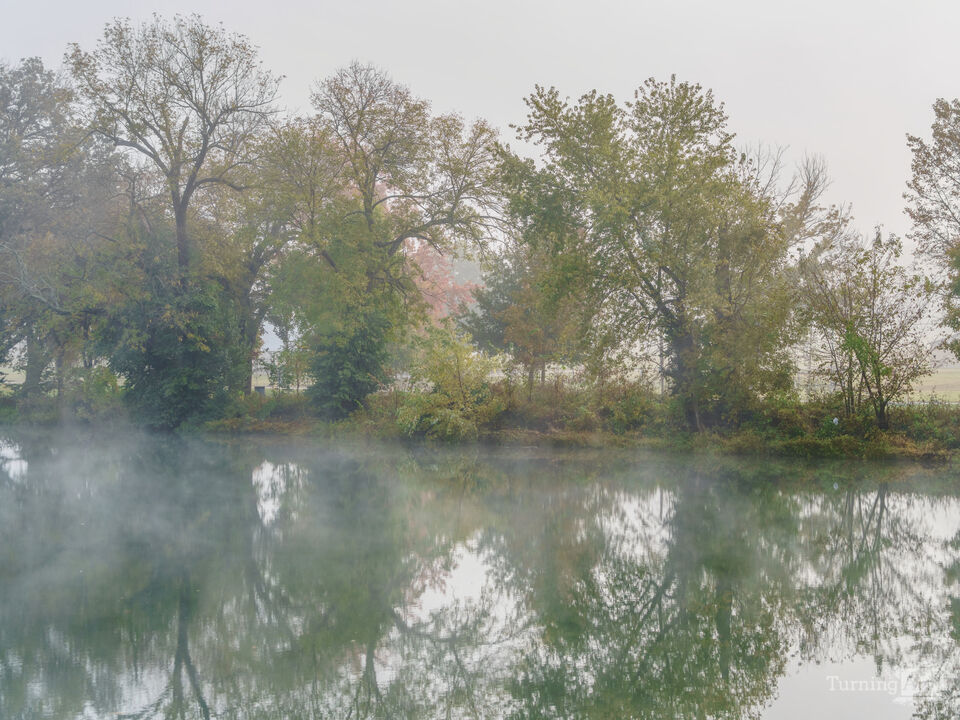 Hazy Fall Morning On The Finley