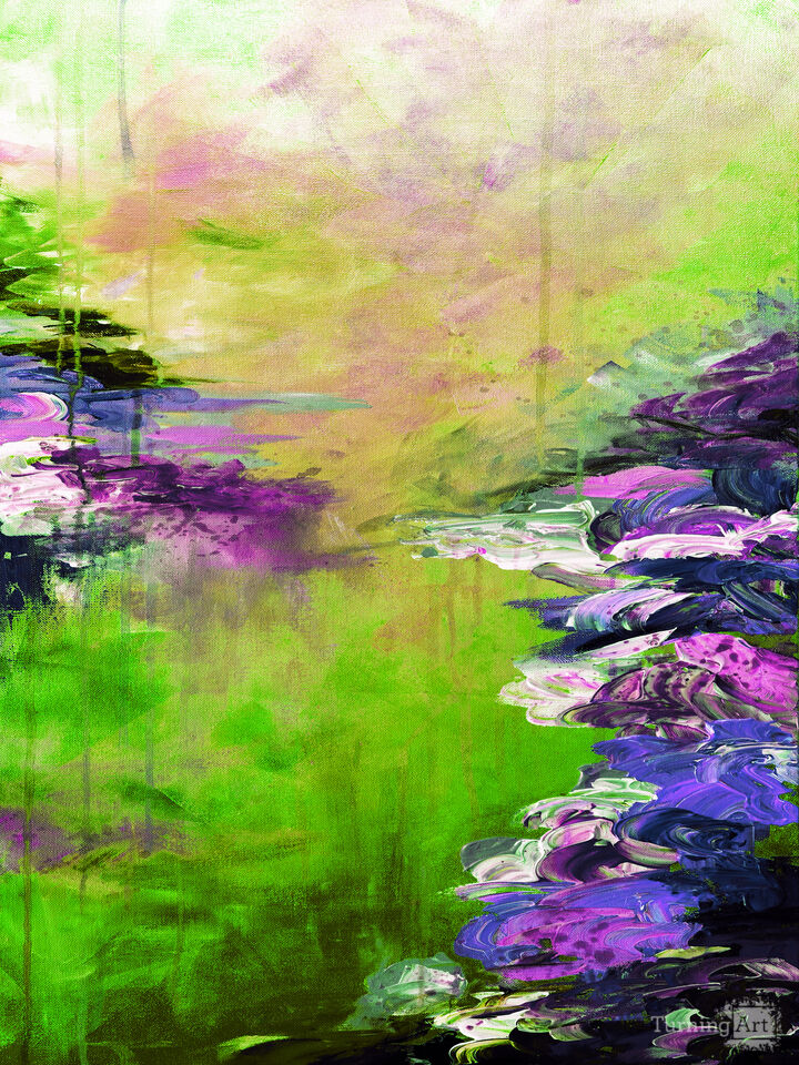 LAKEFRONT ESCAPE 2 ABSTRACT LANDSCAPE PAINTING