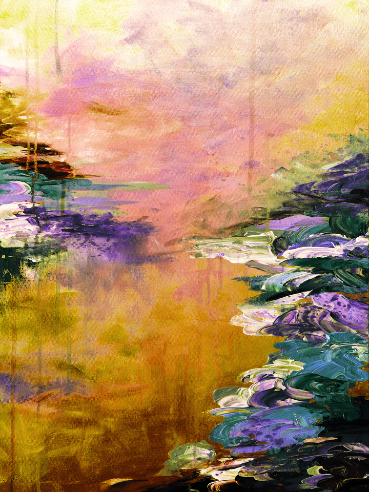 LAKEFRONT ESCAPE 8 ABSTRACT LANDSCAPE PAINTING