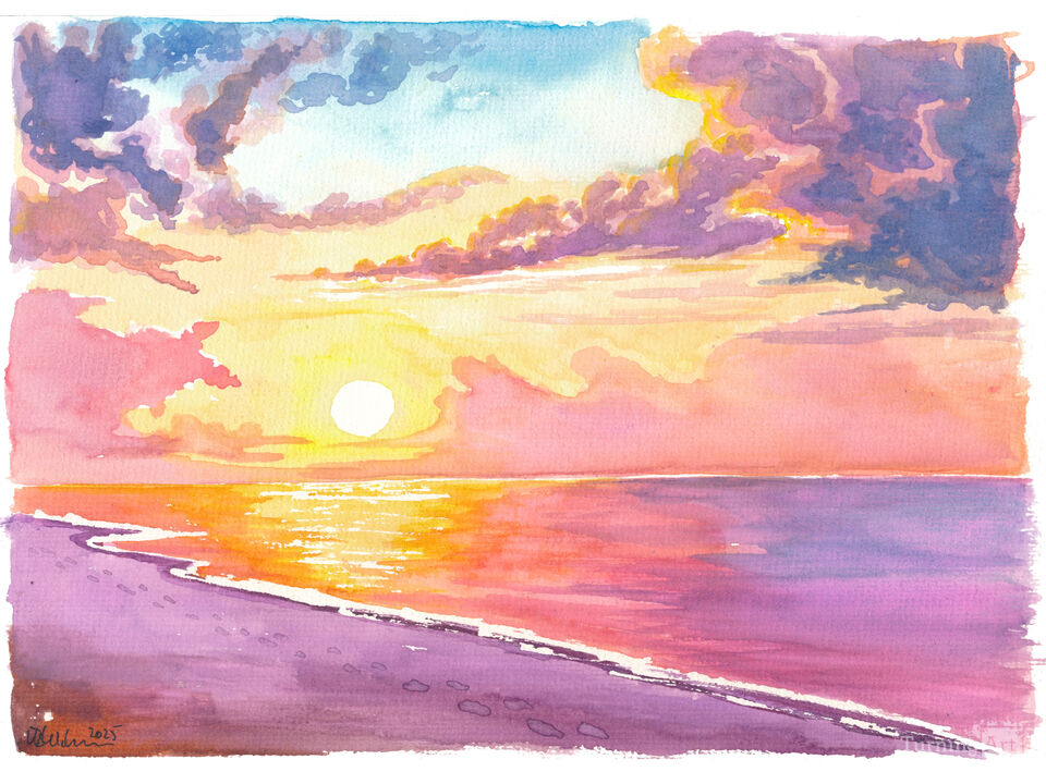 Golden Gulf Coast Island Sunset Serenity