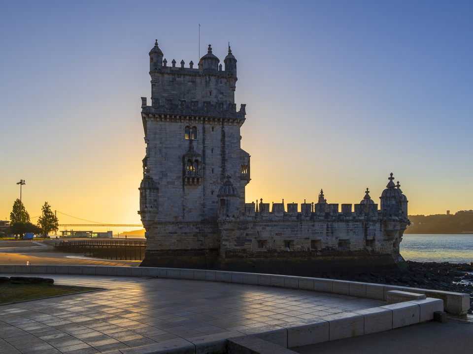 Belem Tower At Sunrise In Lisbon, Portugal