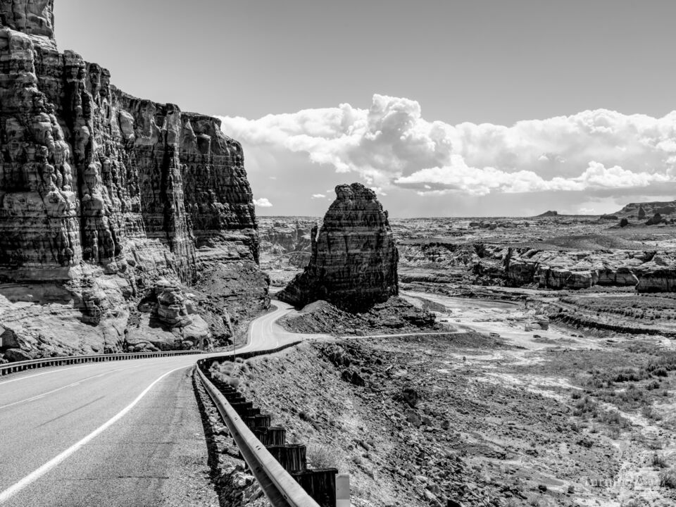 Glen Canyon National Recreation Drive Grayscale