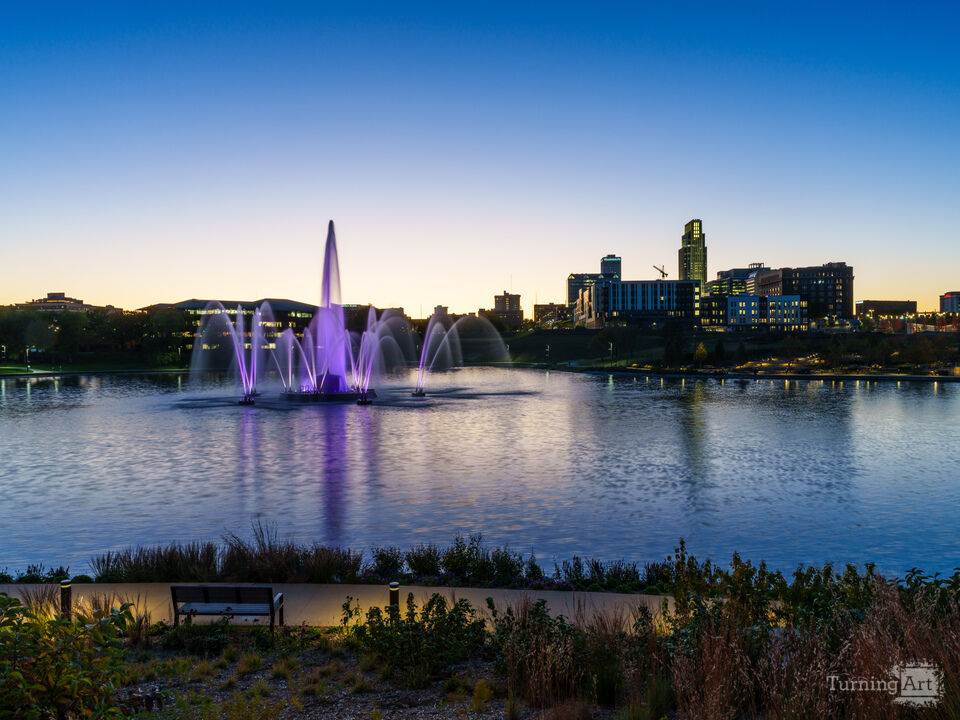 Dusk At The Omaha Heartland Fountain