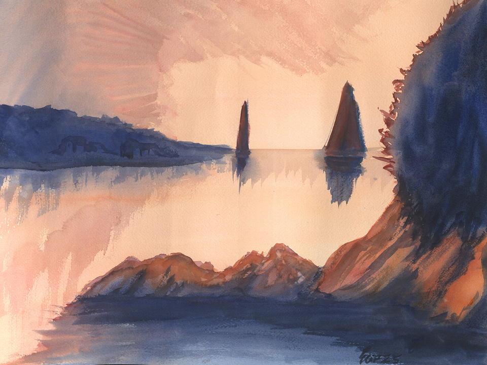 "Sunset, Fort Wetherill Park"