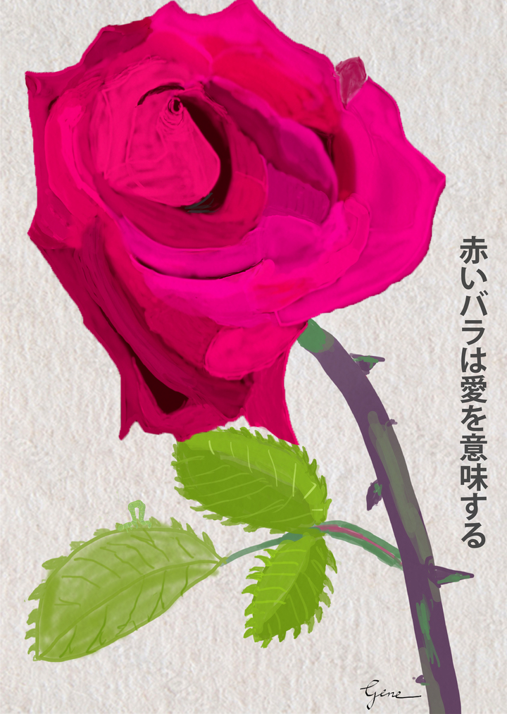 Red Rose Kanji
