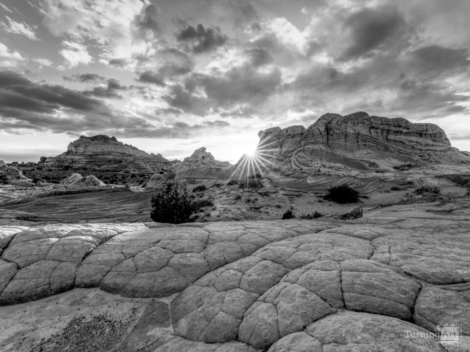 White Pocket Sunset Arizona Surreal Show Grayscale