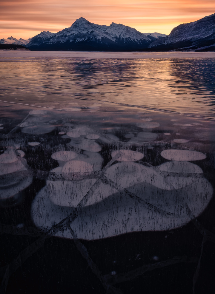 Frozen Sunrise Over Rockies