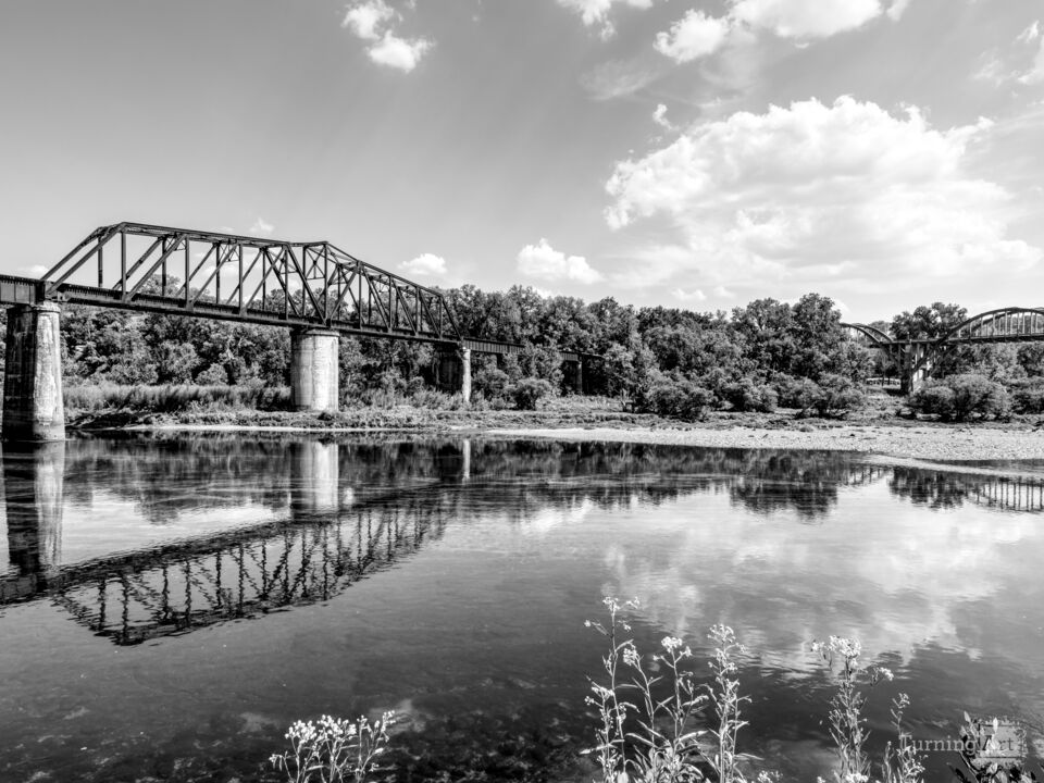 Old Bridges In Cotter Arkansas Grayscale