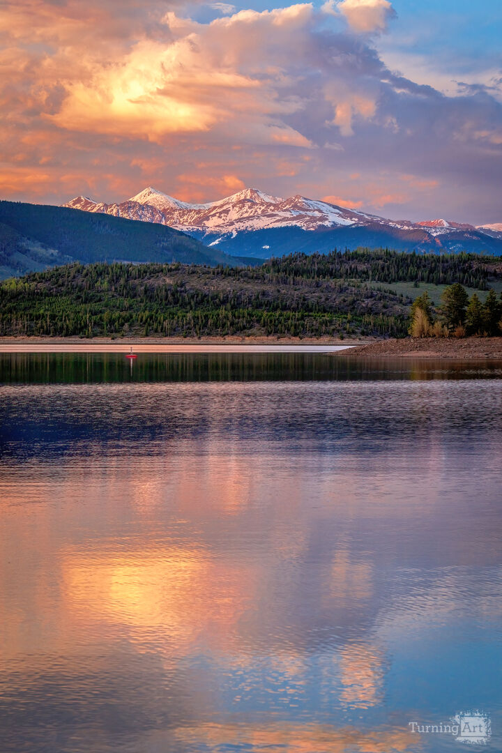 Grays and Torreys Alpenglow Over Lake Dillon