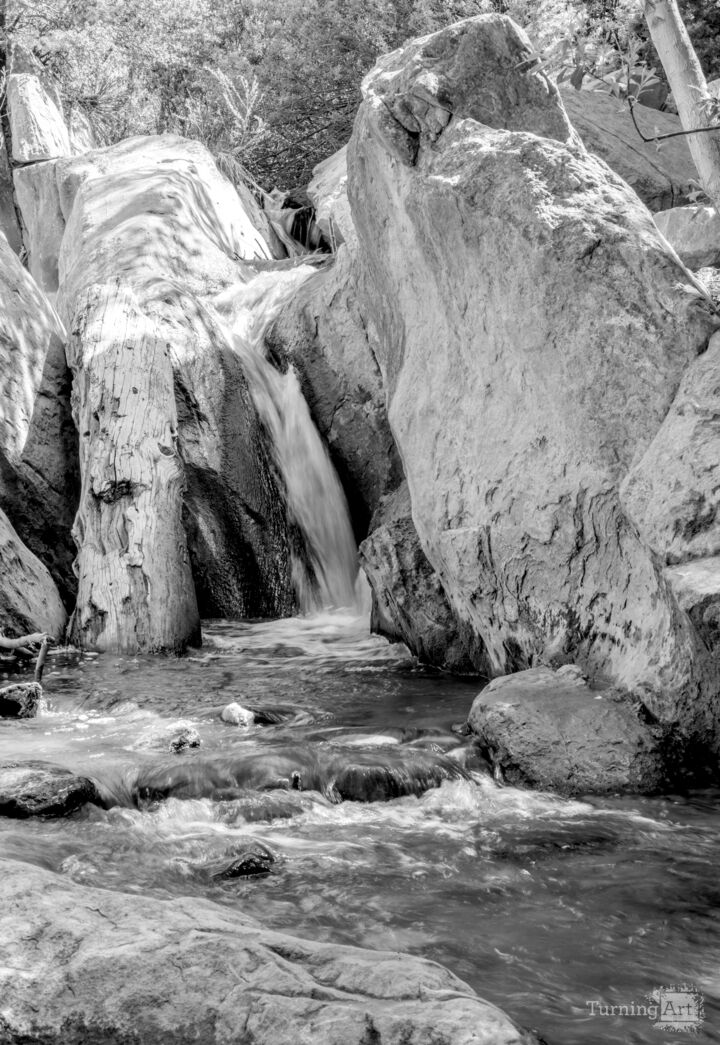 Sideways Kanarra Falls Vertical Grayscale