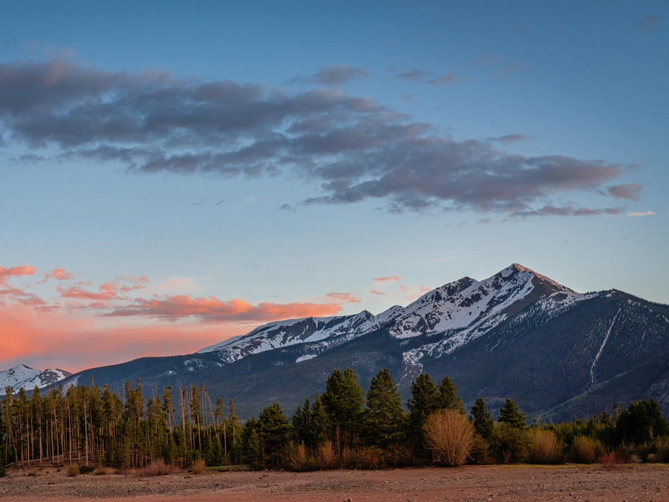 Sunset Breaks Over Peak One and the Ten Mile Range