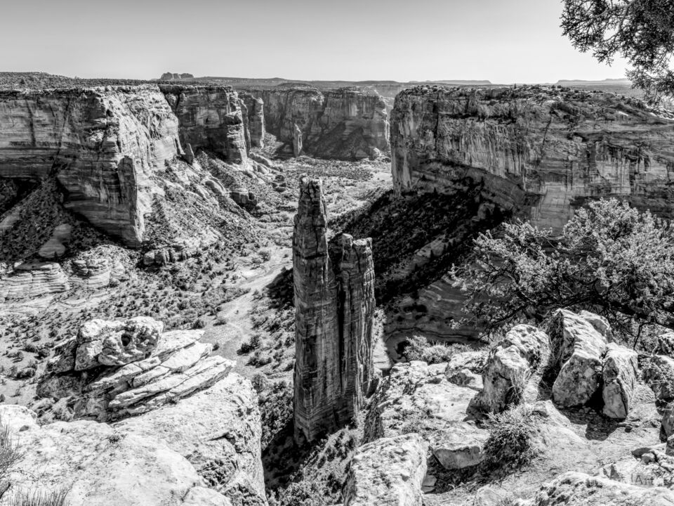 Spider Rock Canyon de Chelly Grayscale