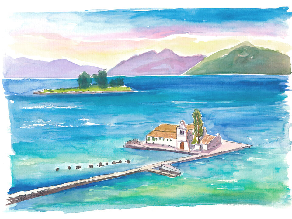 Corfu’s Pondikonisi Under Ionian Skies, Greece Calling