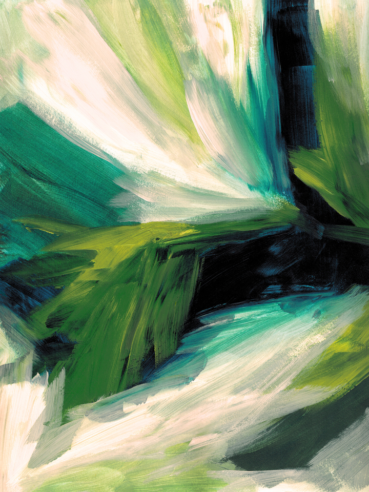 DELUGE 1 COOL JUNGLE ABSTRACT BRUSHSTROKES PAINTING