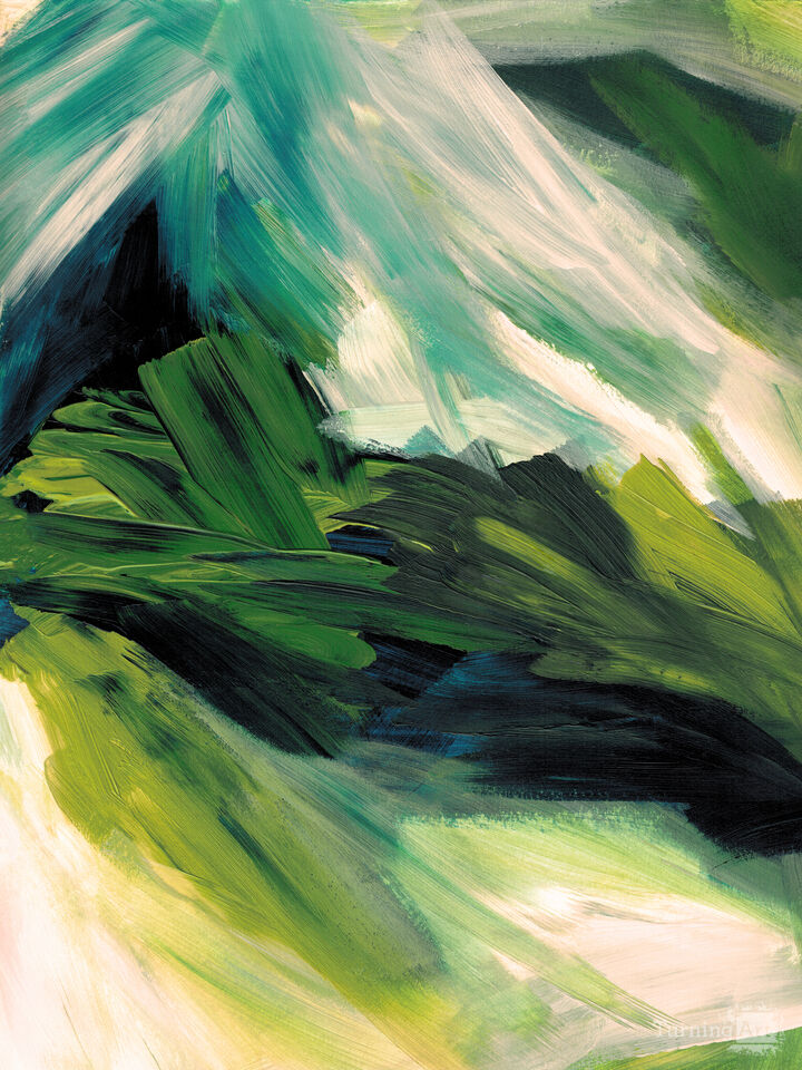 DELUGE 2 COOL JUNGLE ABSTRACT BRUSHSTROKES PAINTING