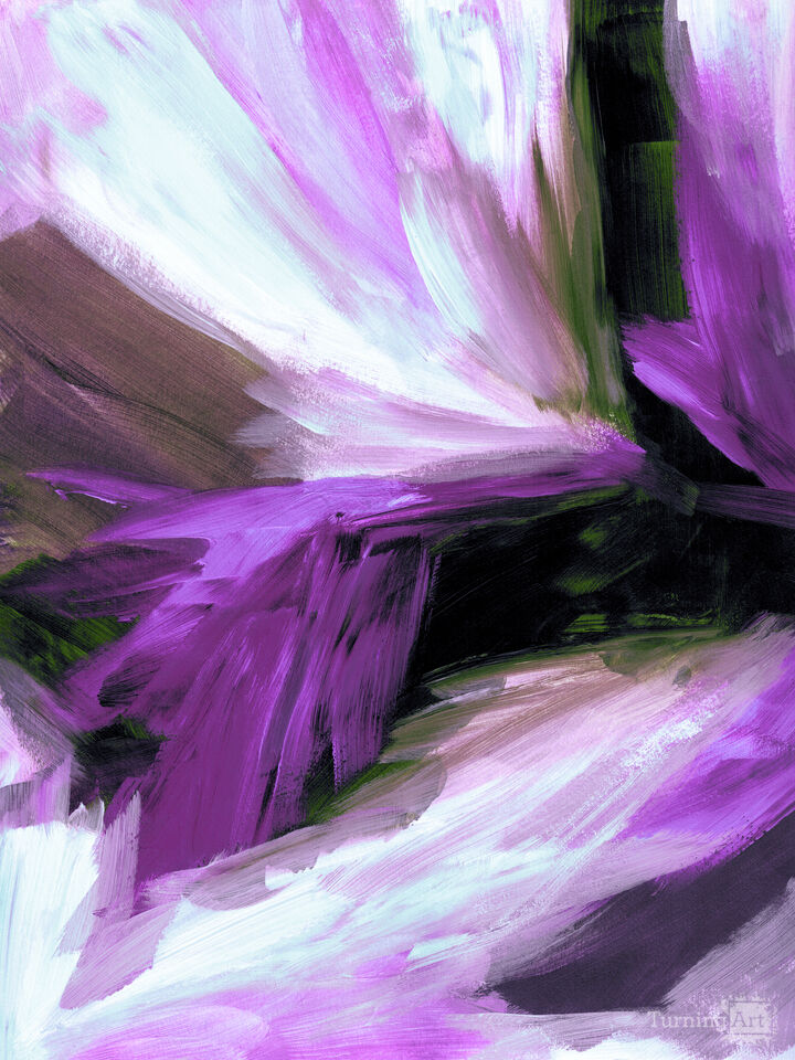 DELUGE 1 AUBERGINE TIDE ABSTRACT BRUSHSTROKES PAINTING