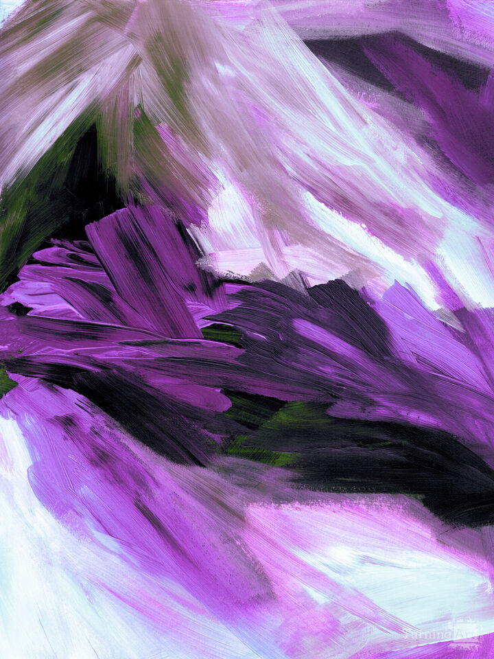 DELUGE 2 AUBERGINE TIDE ABSTRACT BRUSHSTROKES PAINTING