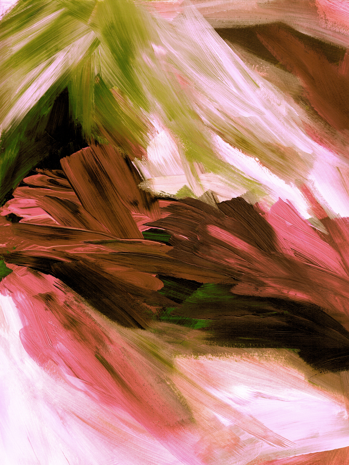 DELUGE 2 TROPICAL BURST ABSTRACT BRUSHSTROKES PAINTING