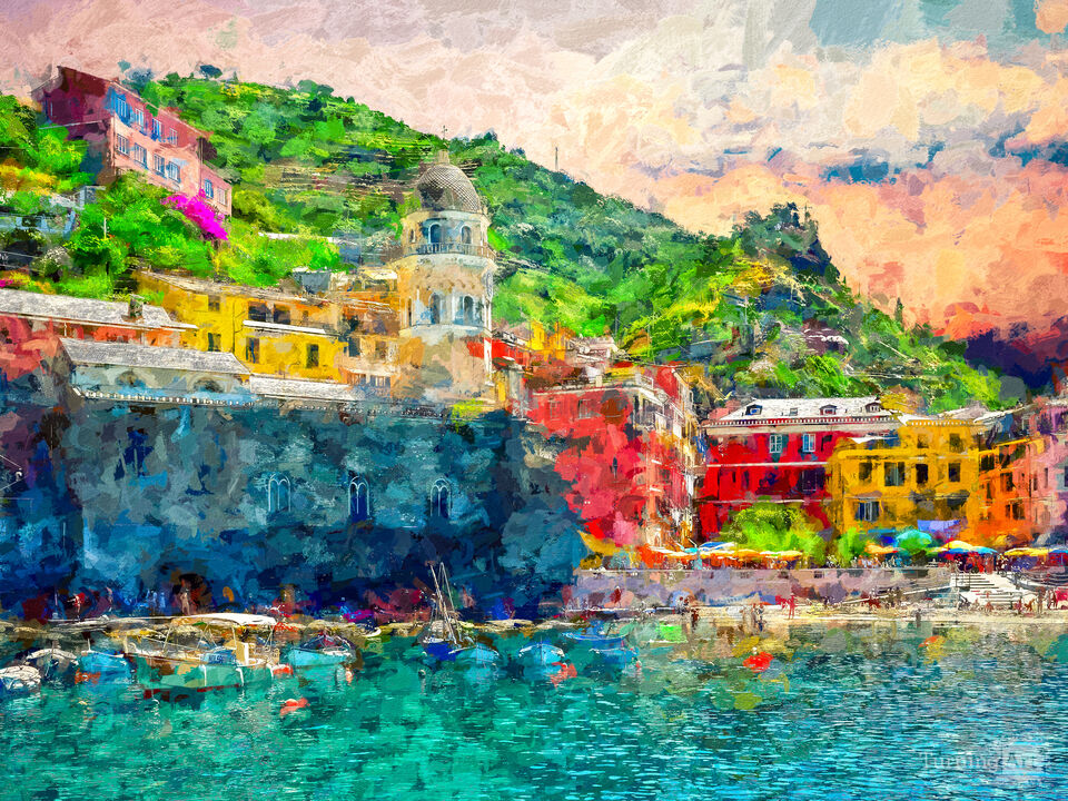 All Those Colors At Vernazza - Impressionist Style