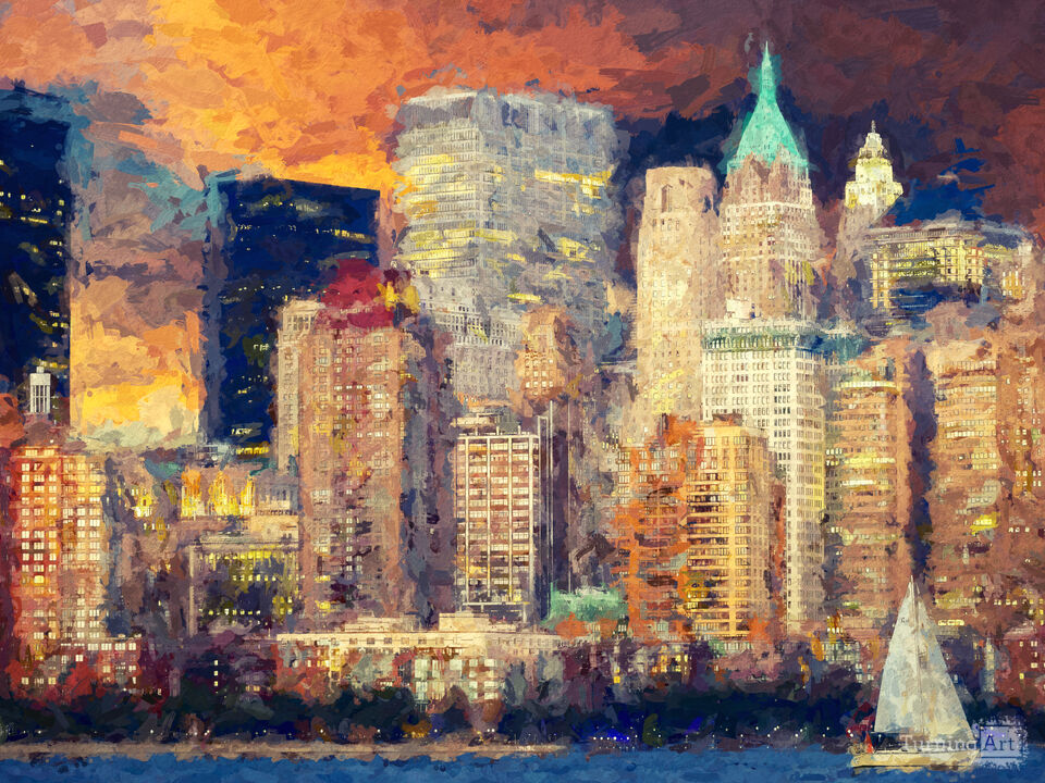 Magical Manhattan Skyline - Impressionist Style