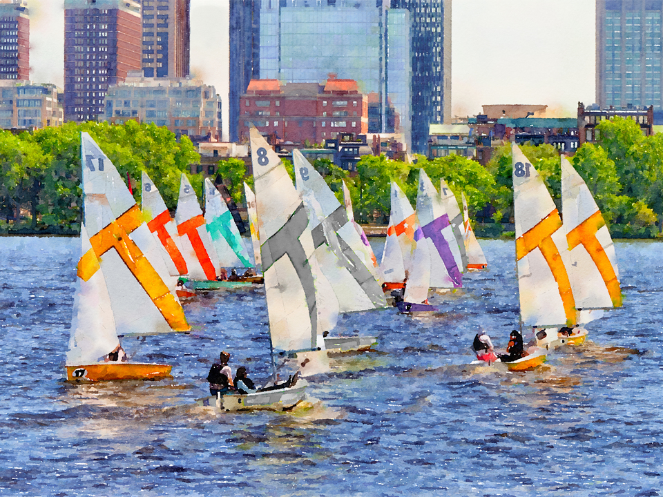 Boston Sailing No.18 Watercolor